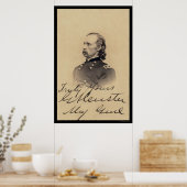 George Armstrong Custer Ondertekende Kaart 1866 Poster (Keuken)