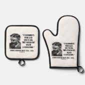 George B. Shaw als economisten geen conclusie hebb Ovenwant & Pannenlap Set (Voorkant)