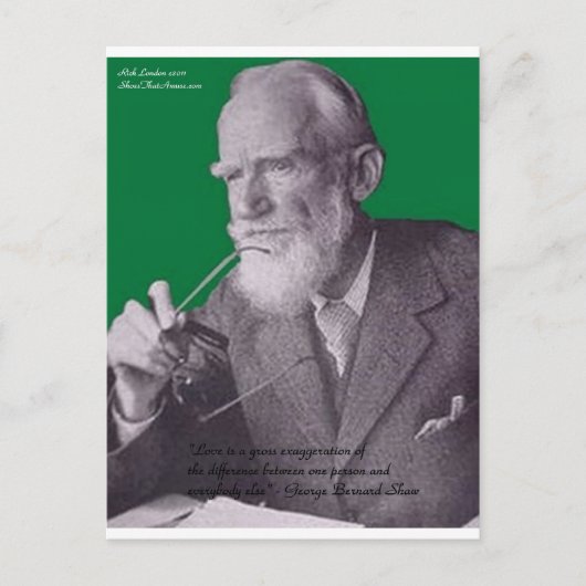 George B Shaw Liefde/Overdrijving Geschenken & Kaa Briefkaart (Voorkant)