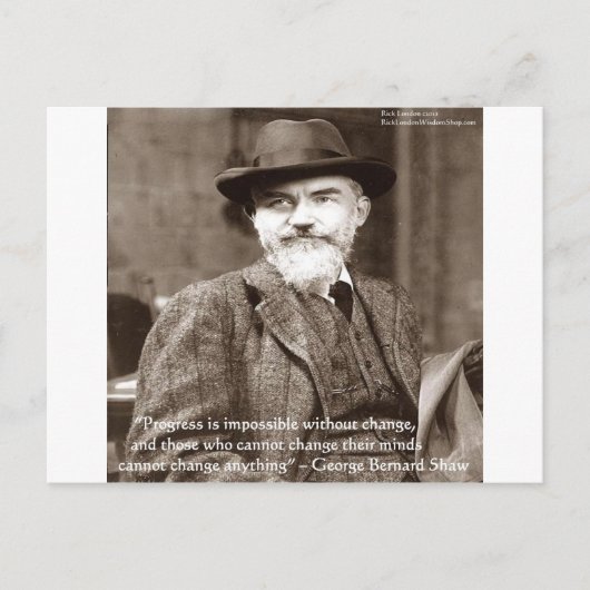 George B Shaw "Verander Iets" Wijsheid Geschenken Briefkaart (Voorkant)