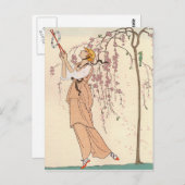 George Barbier Afternoon Play Dress Briefkaart (Voorkant / Achterkant)