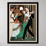 George Barbier Art Deco 12 x 16 Poster<br><div class="desc">Colorful,  George Barbier,  Art Deco,  print "Couple Dancing"</div>