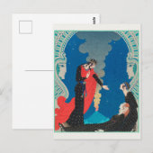 George Barbier, Art Deco Ansichtkaart Briefkaart (Voorkant / Achterkant)