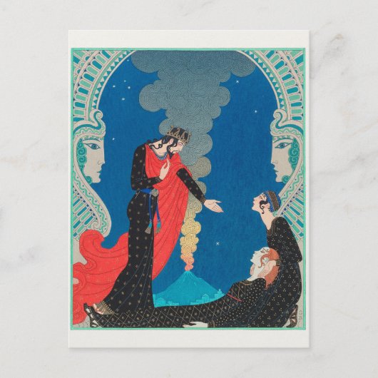 George Barbier, Art Deco Ansichtkaart Briefkaart (Voorkant)