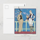 George Barbier, Art Deco-ansichtkaart Briefkaart (Voorkant / Achterkant)