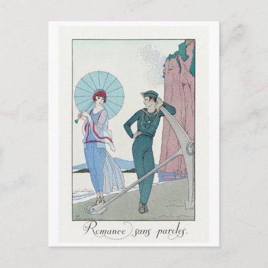 George Barbier, Art Deco-ansichtkaart Briefkaart (Voorkant)