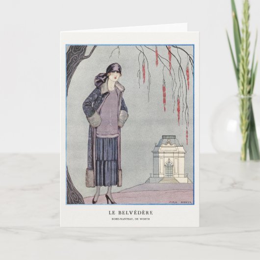 George Barbier, Art Deco Bedankkaart (Voorkant)