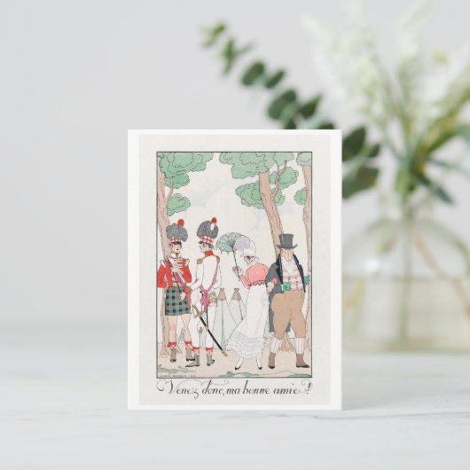 George Barbier, Art Deco Briefkaart (Staand voorkant)