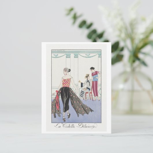 George Barbier, Art Deco Briefkaart (Staand voorkant)