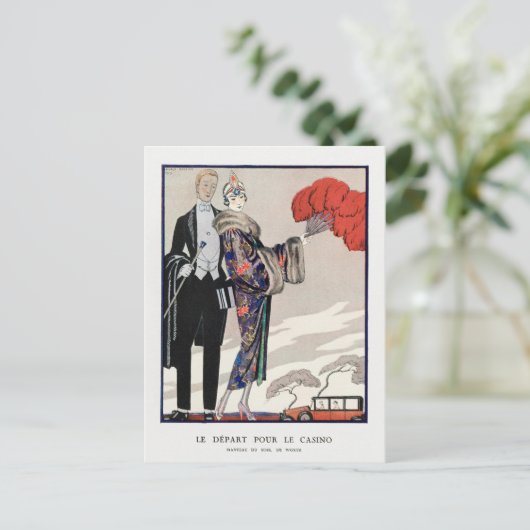 George Barbier, Art Deco Briefkaart (Staand voorkant)