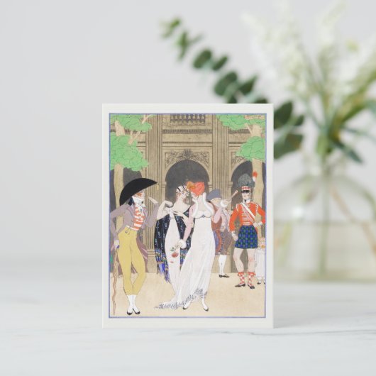 George Barbier, Art Deco Briefkaart (Staand voorkant)