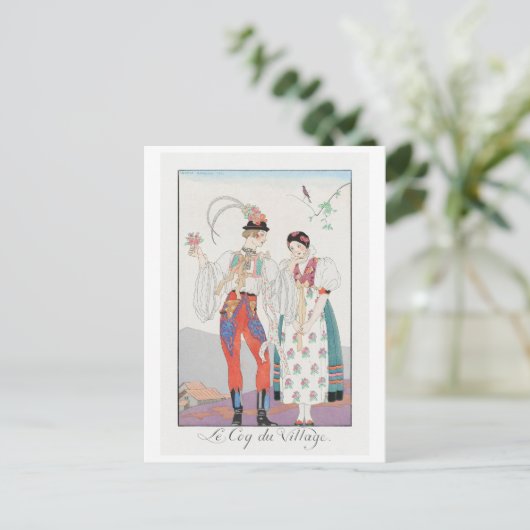 George Barbier, Art Deco Briefkaart (Staand voorkant)