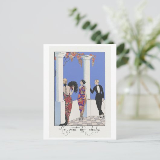 George Barbier, Art Deco Briefkaart (Staand voorkant)