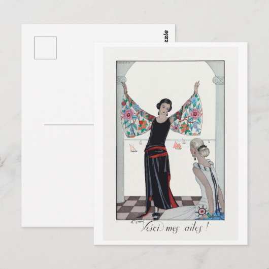 George Barbier, Art Deco Briefkaart (Voorkant / Achterkant)