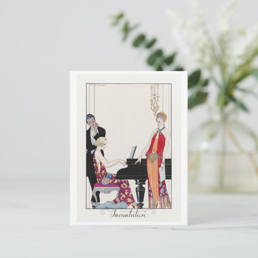 George Barbier, Art Deco Briefkaart (Staand voorkant)