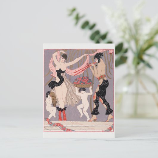 George Barbier, Art Deco Briefkaart (Staand voorkant)