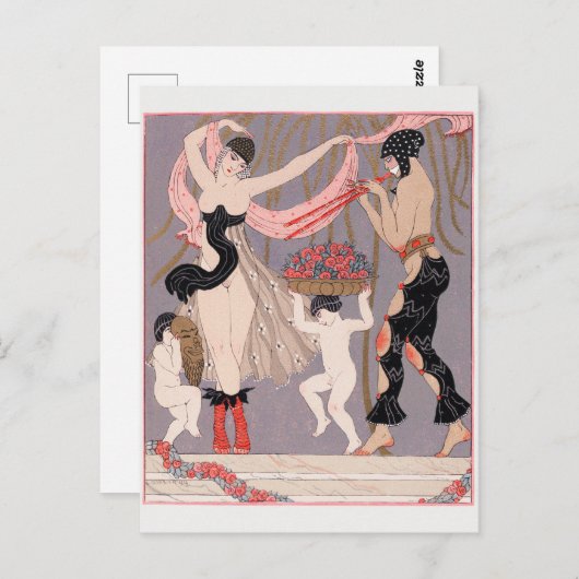 George Barbier, Art Deco Briefkaart (Voorkant / Achterkant)