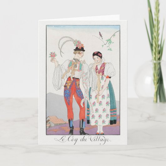 George Barbier, Art Deco Dankkaart Bedankkaart (Voorkant)