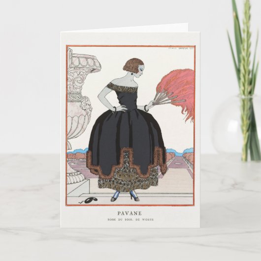 George Barbier, Art Deco Dankkaart Bedankkaart (Voorkant)