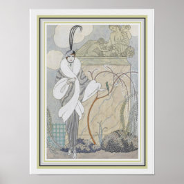 George Barbier Art deco Feather & Fur 12 x 16 Poster
