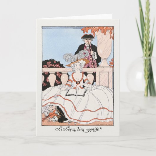 George Barbier, Art Deco Hartelijk dank Bedankkaart (Voorkant)