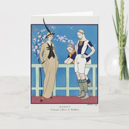 George Barbier, Art Deco Hartelijk dank Bedankkaart (Voorkant)