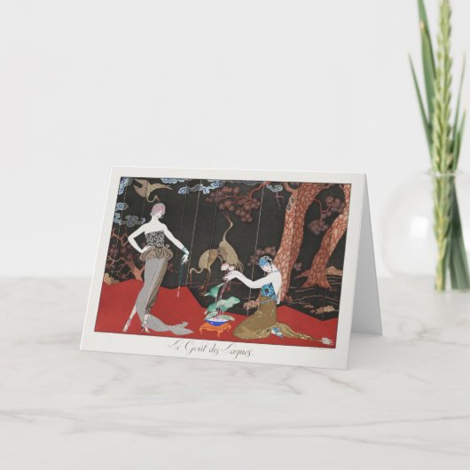 George Barbier, Art Deco Hartelijk dank Bedankkaart (Voorkant)