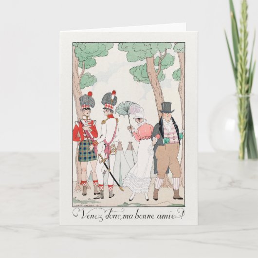 George Barbier, Art Deco Hartelijk dank Bedankkaart (Voorkant)