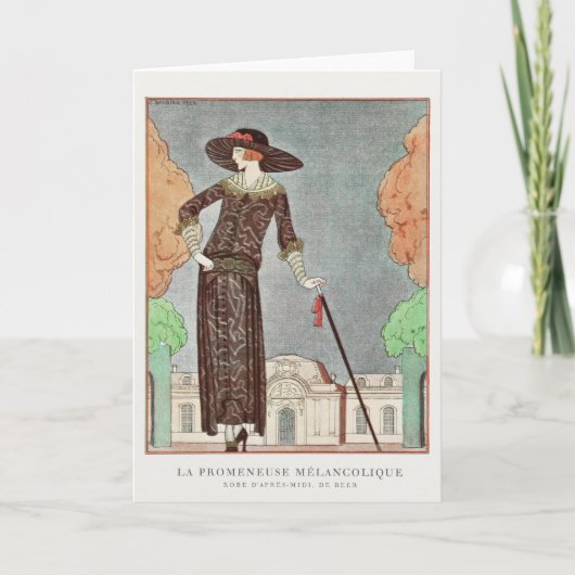 George Barbier, Art Deco Hartelijk dank Bedankkaart (Voorkant)