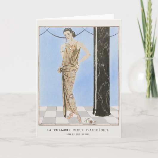 George Barbier, Art Deco Hartelijk dank Bedankkaart (Voorkant)
