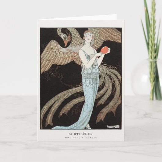 George Barbier, Art Deco Hartelijk dank Bedankkaart (Voorkant)