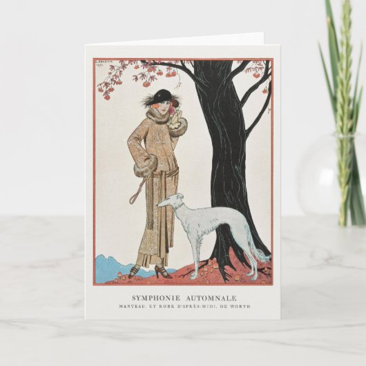 George Barbier, Art Deco Hartelijk dank Bedankkaart (Voorkant)