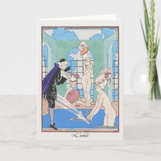 George Barbier, Art Deco Hartelijk dank Bedankkaart (Voorkant)