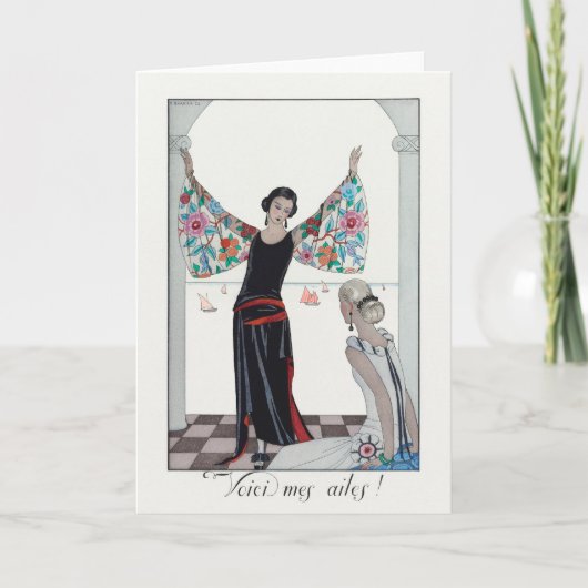 George Barbier, Art Deco Hartelijk dank Bedankkaart (Voorkant)