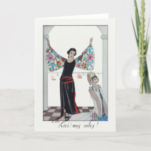 George Barbier, Art Deco Hartelijk dank Bedankkaart