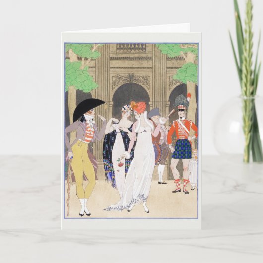 George Barbier, Art Deco Hartelijk dank Bedankkaart (Voorkant)