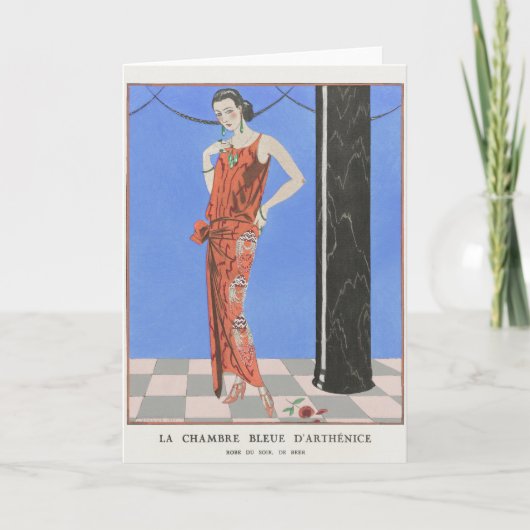 George Barbier, Art Deco Hartelijk dank Bedankkaart (Voorkant)