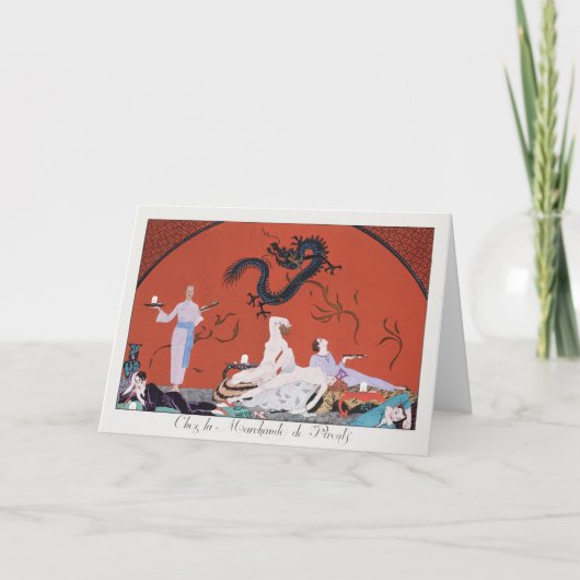 George Barbier, Art Deco Hartelijk dank Bedankkaart (Voorkant)