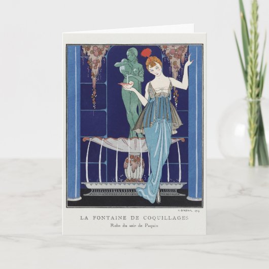 George Barbier, Art Deco Hartelijk dank Bedankkaart (Voorkant)