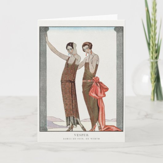 George Barbier, Art Deco Hartelijk dank Bedankkaart (Voorkant)