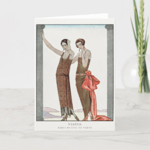 George Barbier, Art Deco Hartelijk dank Bedankkaart