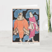 George Barbier, Art Deco Hartelijk dank Bedankkaart (Voorkant)