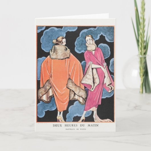 George Barbier, Art Deco Hartelijk dank Bedankkaart (Voorkant)