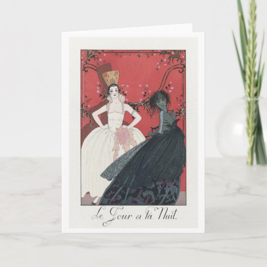 George Barbier, Art Deco Hartelijk dank Bedankkaart (Voorkant)