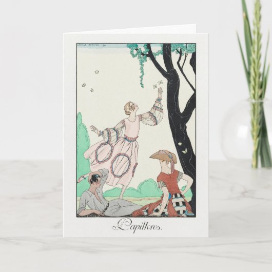 George Barbier, Art Deco Hartelijk dank Bedankkaart (Voorkant)