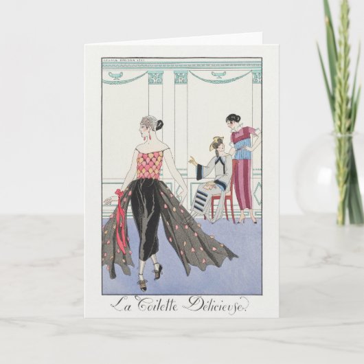 George Barbier, Art Deco Hartelijk dank Bedankkaart (Voorkant)