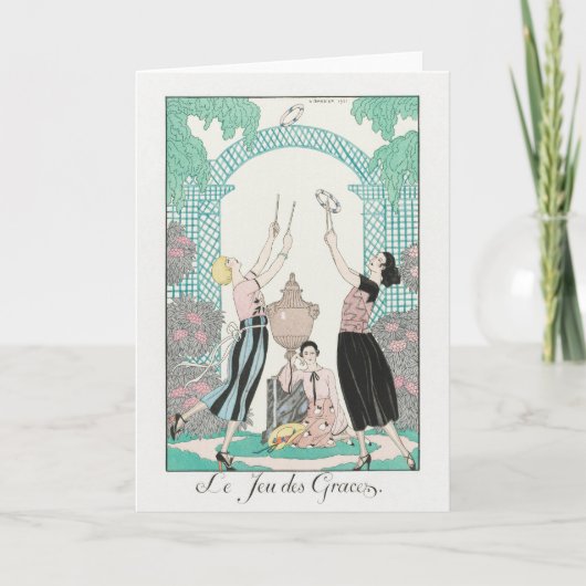 George Barbier, Art Deco Hartelijk dank Bedankkaart (Voorkant)