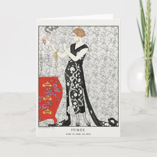 George Barbier, Art Deco Hartelijk dank Bedankkaart (Voorkant)