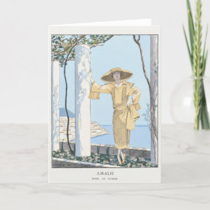 George Barbier, Art Deco Hartelijk dank Bedankkaart