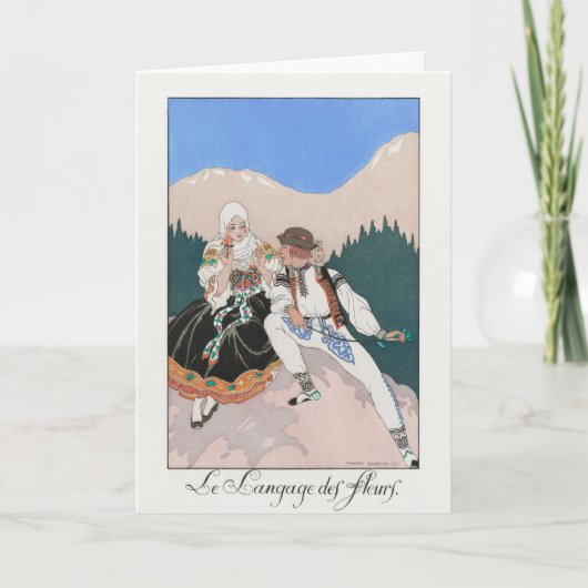 George Barbier, Art Deco Hartelijk dank Bedankkaart (Voorkant)